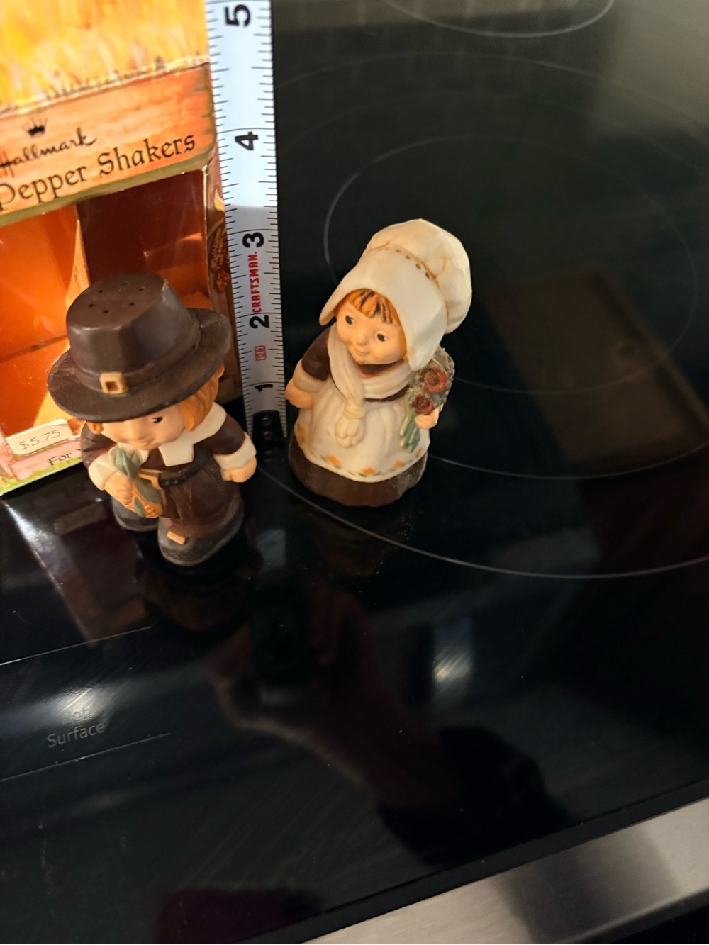 Vintage Hallmark Brown and Cream Pilgrim Salt & Pepper Figurines